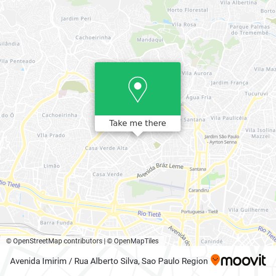 Mapa Avenida Imirim / Rua Alberto Silva