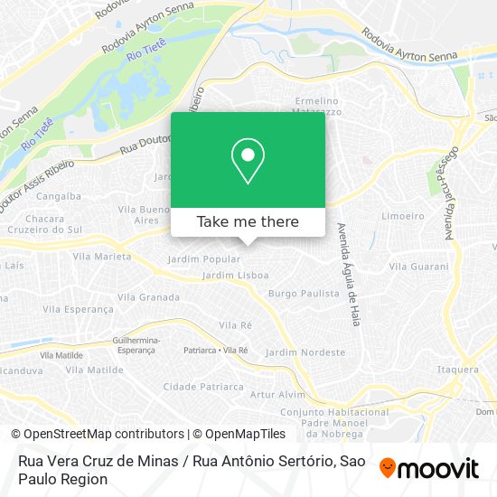 Mapa Rua Vera Cruz de Minas / Rua Antônio Sertório