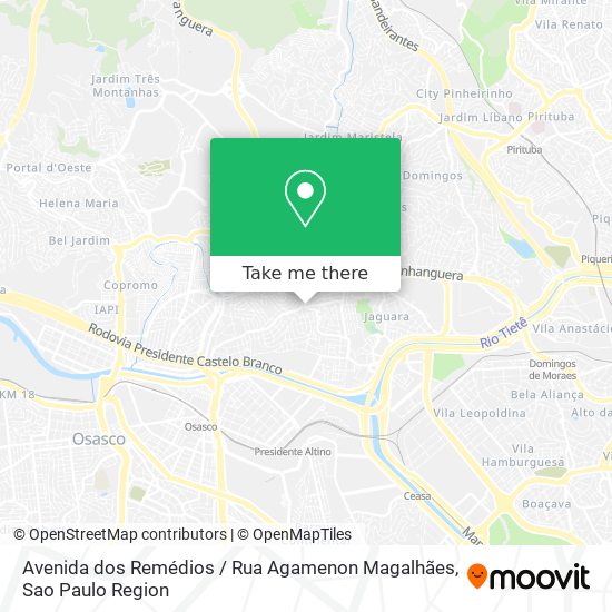 Mapa Avenida dos Remédios / Rua Agamenon Magalhães