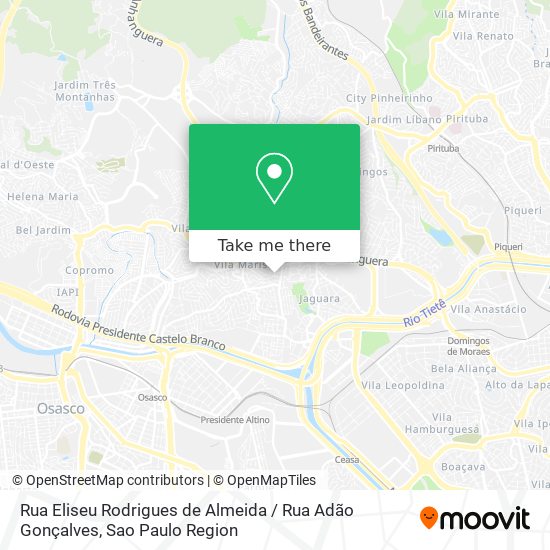 Mapa Rua Eliseu Rodrigues de Almeida / Rua Adão Gonçalves