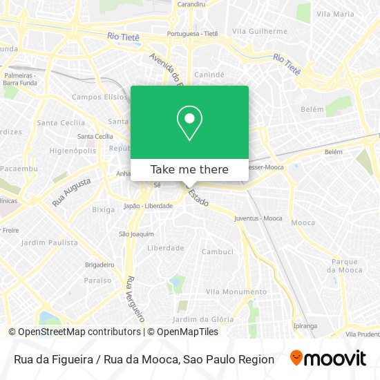 Mapa Rua da Figueira / Rua da Mooca
