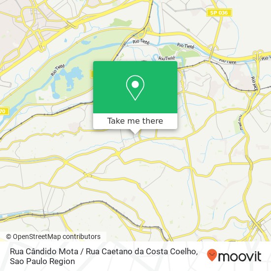 Mapa Rua Cândido Mota / Rua Caetano da Costa Coelho