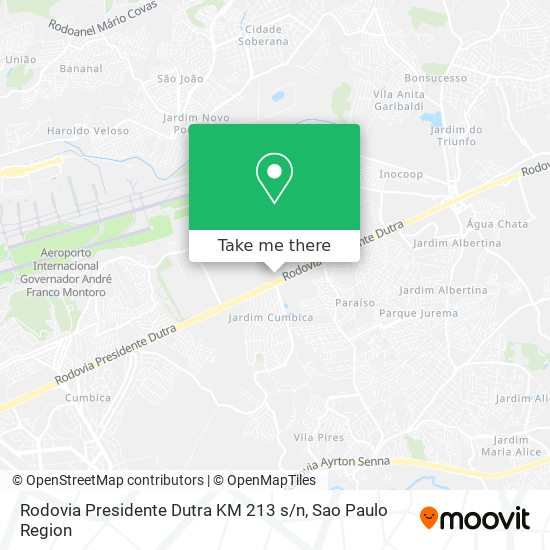 Mapa Rodovia Presidente Dutra KM 213 s / n