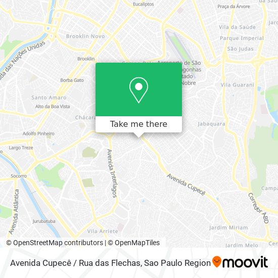 Mapa Avenida Cupecê / Rua das Flechas