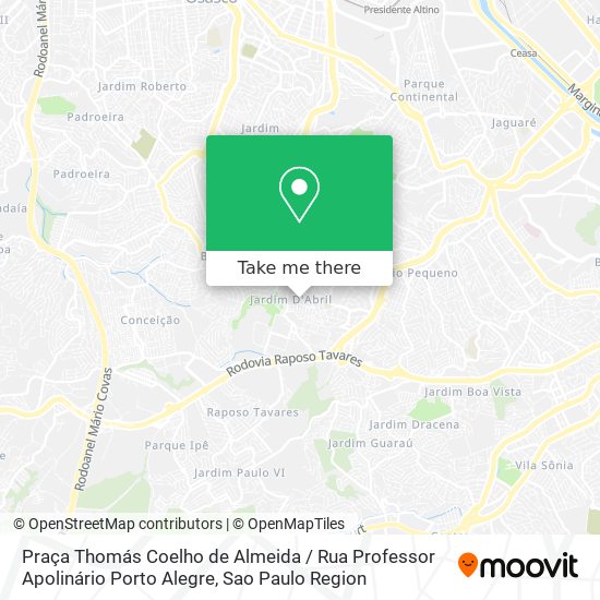 Praça Thomás Coelho de Almeida / Rua Professor Apolinário Porto Alegre map