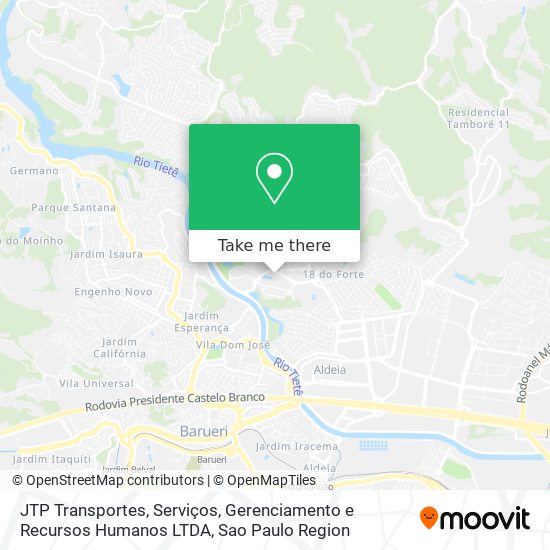 Mapa JTP Transportes, Serviços, Gerenciamento e Recursos Humanos LTDA