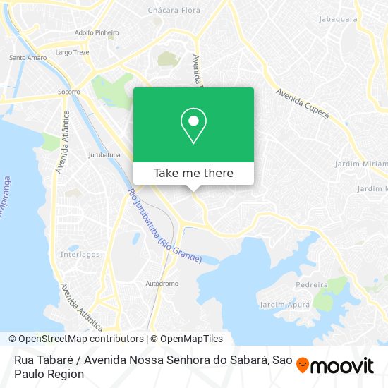 Mapa Rua Tabaré / Avenida Nossa Senhora do Sabará