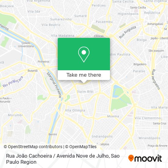 Rua João Cachoeira / Avenida Nove de Julho map