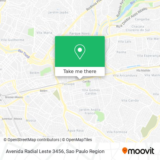Avenida Radial Leste 3456 map