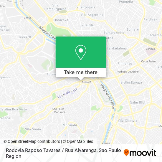 Mapa Rodovia Raposo Tavares / Rua Alvarenga