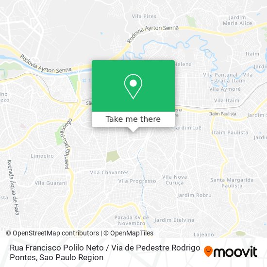 Mapa Rua Francisco Polilo Neto / Via de Pedestre Rodrigo Pontes