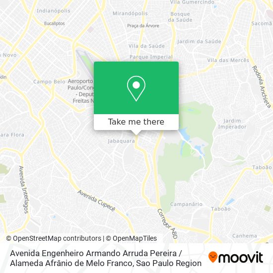 Mapa Avenida Engenheiro Armando Arruda Pereira / Alameda Afrânio de Melo Franco