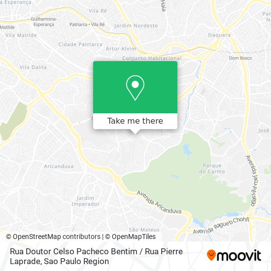 Mapa Rua Doutor Celso Pacheco Bentim / Rua Pierre Laprade