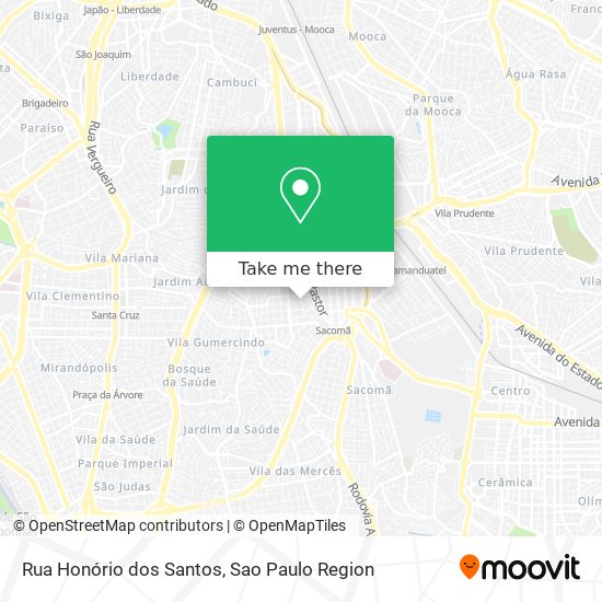 Mapa Rua Honório dos Santos
