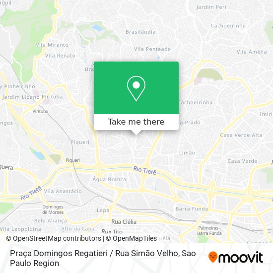 Mapa Praça Domingos Regatieri / Rua Simão Velho