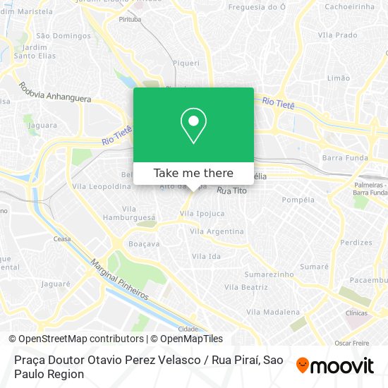 Mapa Praça Doutor Otavio Perez Velasco / Rua Piraí