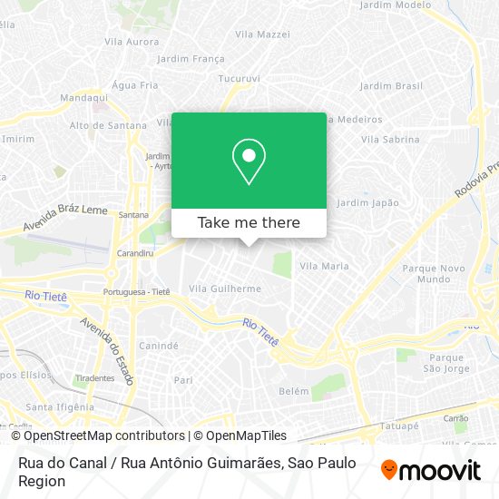 Mapa Rua do Canal / Rua Antônio Guimarães