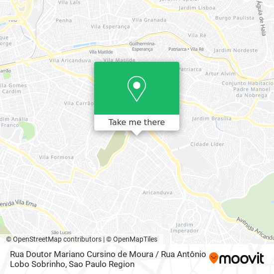 Mapa Rua Doutor Mariano Cursino de Moura / Rua Antônio Lobo Sobrinho