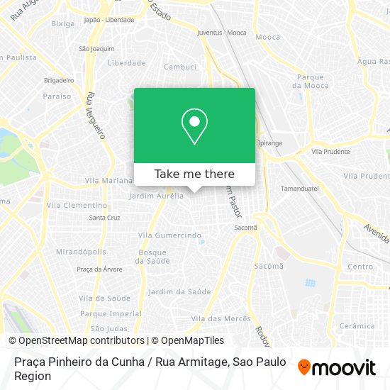 Mapa Praça Pinheiro da Cunha / Rua Armitage