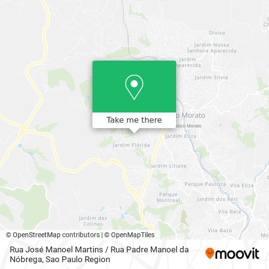 Mapa Rua José Manoel Martins / Rua Padre Manoel da Nóbrega