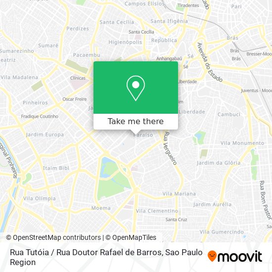 Mapa Rua Tutóia / Rua Doutor Rafael de Barros