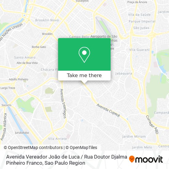 Mapa Avenida Vereador João de Luca / Rua Doutor Djalma Pinheiro Franco