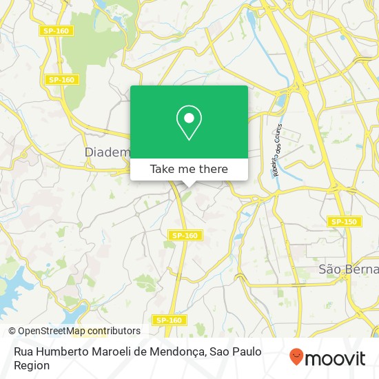 Mapa Rua Humberto Maroeli de Mendonça
