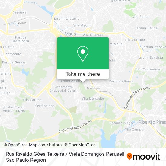 Mapa Rua Rivaldo Góes Teixeira / Viela Domingos Peruselli