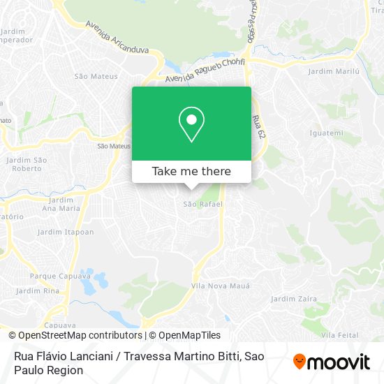 Mapa Rua Flávio Lanciani / Travessa Martino Bitti