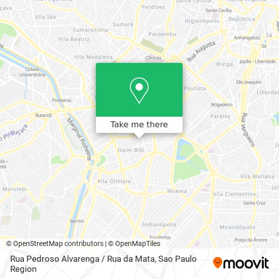Mapa Rua Pedroso Alvarenga / Rua da Mata