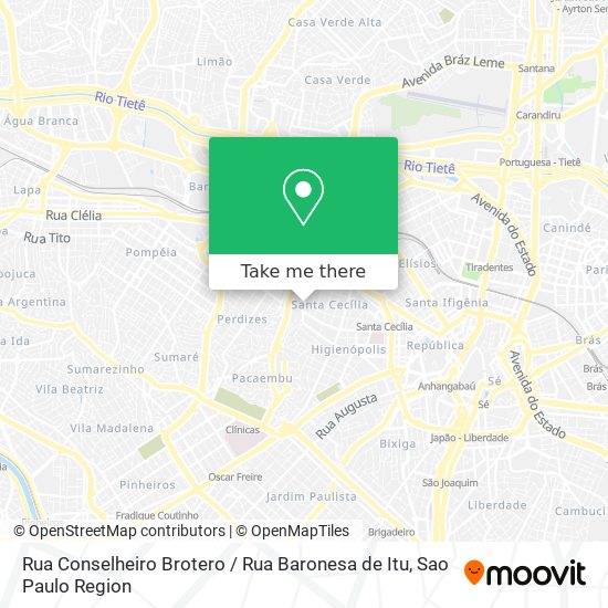 Rua Conselheiro Brotero / Rua Baronesa de Itu map