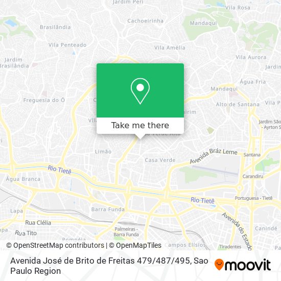 Mapa Avenida José de Brito de Freitas 479 / 487 / 495