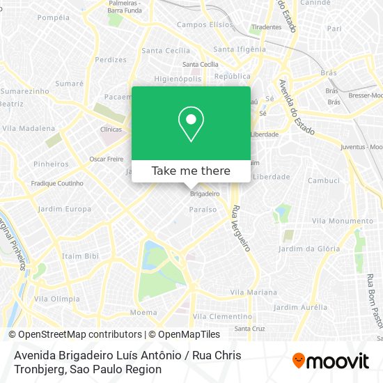 Mapa Avenida Brigadeiro Luís Antônio / Rua Chris Tronbjerg