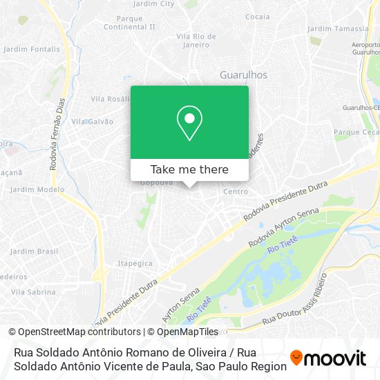 Mapa Rua Soldado Antônio Romano de Oliveira / Rua Soldado Antônio Vicente de Paula