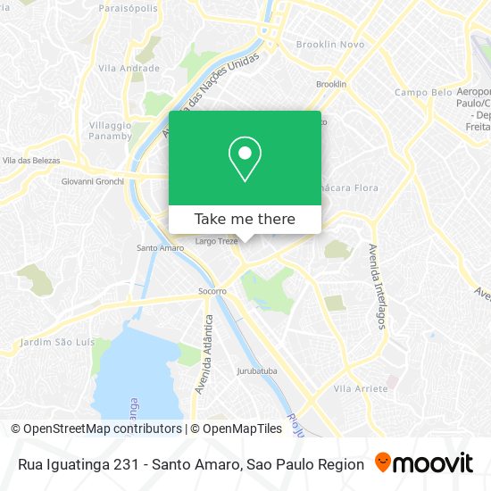 Rua Iguatinga 231 - Santo Amaro map