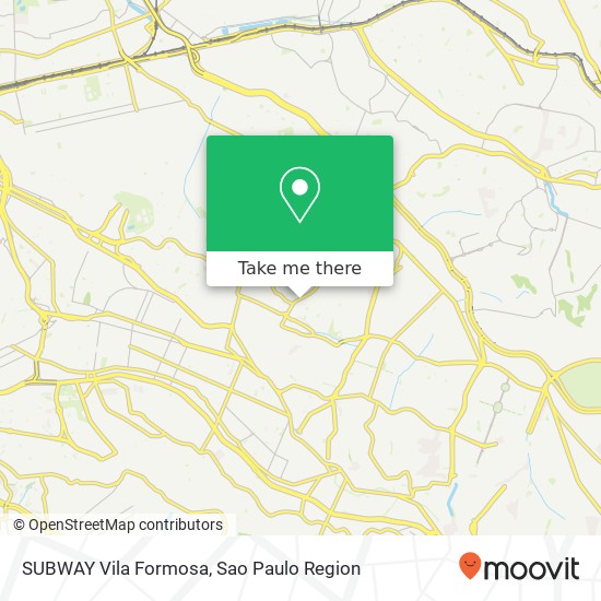 Mapa SUBWAY Vila Formosa