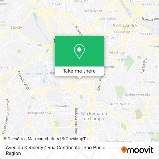 Avenida Kennedy / Rua Continental map