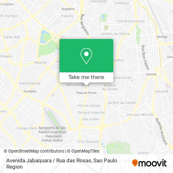 Mapa Avenida Jabaquara / Rua das Rosas