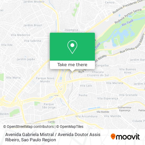 Avenida Gabriela Mistral / Avenida Doutor Assis Ribeiro map