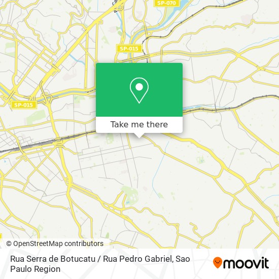 Mapa Rua Serra de Botucatu / Rua Pedro Gabriel