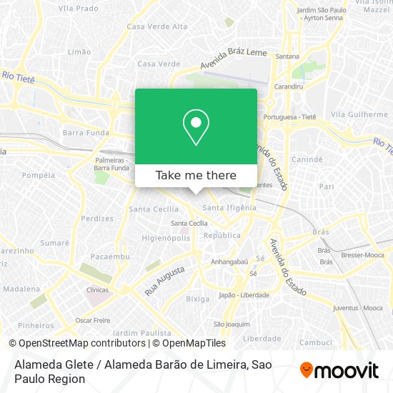 Alameda Glete / Alameda Barão de Limeira map