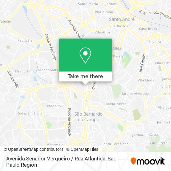 Avenida Senador Vergueiro / Rua Atlântica map