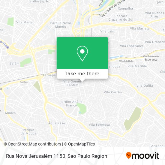 Mapa Rua Nova Jerusalém 1150