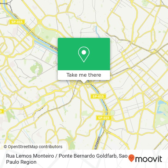 Mapa Rua Lemos Monteiro / Ponte Bernardo Goldfarb