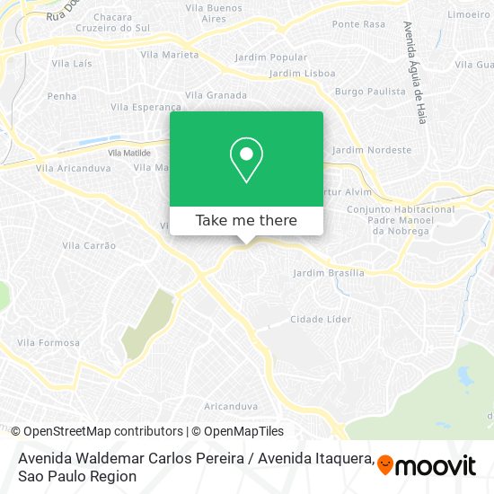 Avenida Waldemar Carlos Pereira / Avenida Itaquera map