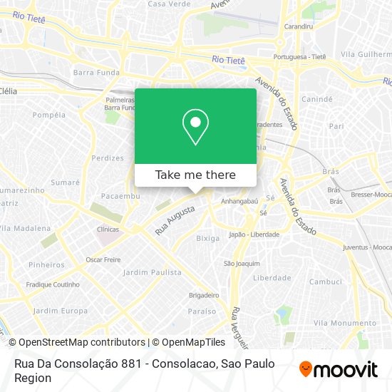 Mapa Rua Da Consolação 881 - Consolacao