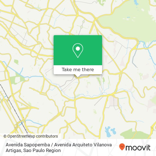 Mapa Avenida Sapopemba / Avenida Arquiteto Vilanova Artigas