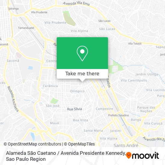Alameda São Caetano / Avenida Presidente Kennedy map