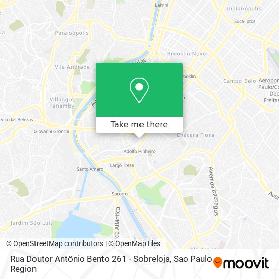 Rua Doutor Antônio Bento 261 - Sobreloja map