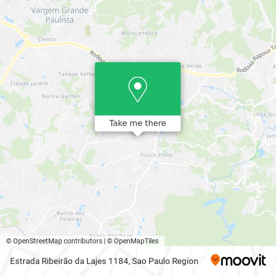 Mapa Estrada Ribeirão da Lajes 1184